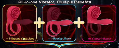 Cock Ring Vibrating for Couples – App Controlled Vibrating Cock Ring with Clitoral Stimulator, Dual Ring Silicone, 9 Modes, Waterproof, Rechargeable Vibrator Ring