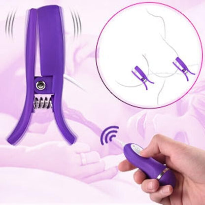 Vibrating Breast Nipple Clamps,Nipple Clamps for Women with 10 Vibration Frequencies,IPX7 Waterproof,Nipple Sex toys