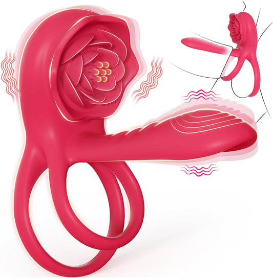 Rechargeable Couples Ring Personal Massager 9 Modes Waterproof Dual Stimulation
