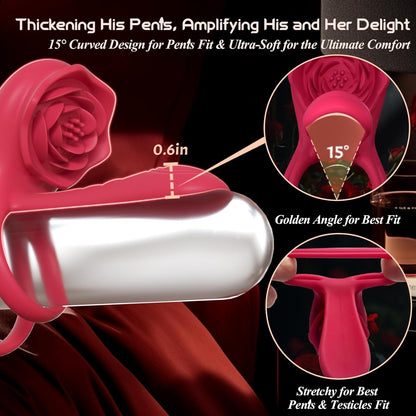 Cock Ring Vibrating for Couples – App Controlled Vibrating Cock Ring with Clitoral Stimulator, Dual Ring Silicone, 9 Modes, Waterproof, Rechargeable Vibrator Ring