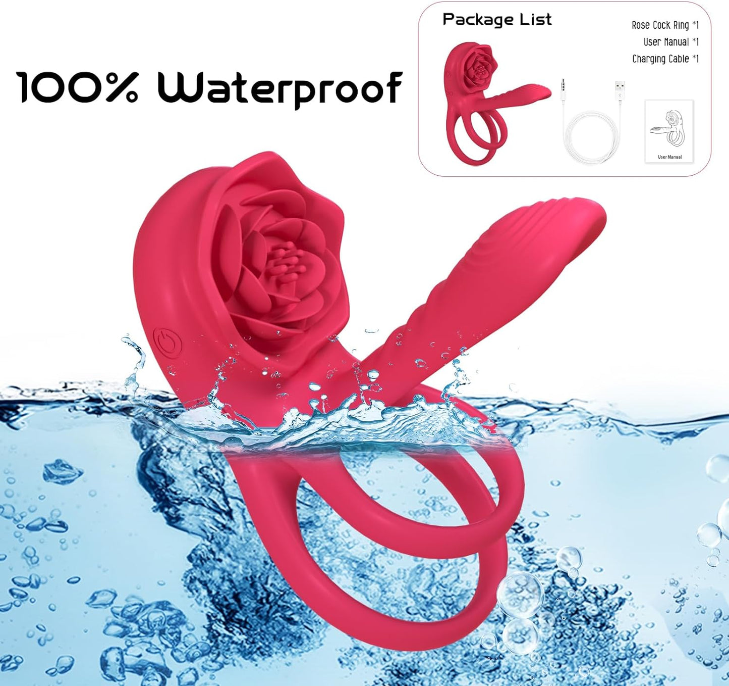Cock Ring Vibrating for Couples – App Controlled Vibrating Cock Ring with Clitoral Stimulator, Dual Ring Silicone, 9 Modes, Waterproof, Rechargeable Vibrator Ring