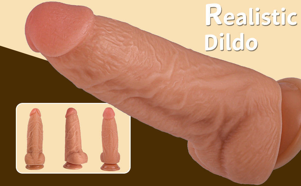 7.87" Realistic Silicone Dildo with Suction Base – Soft Flexible, Waterproof
