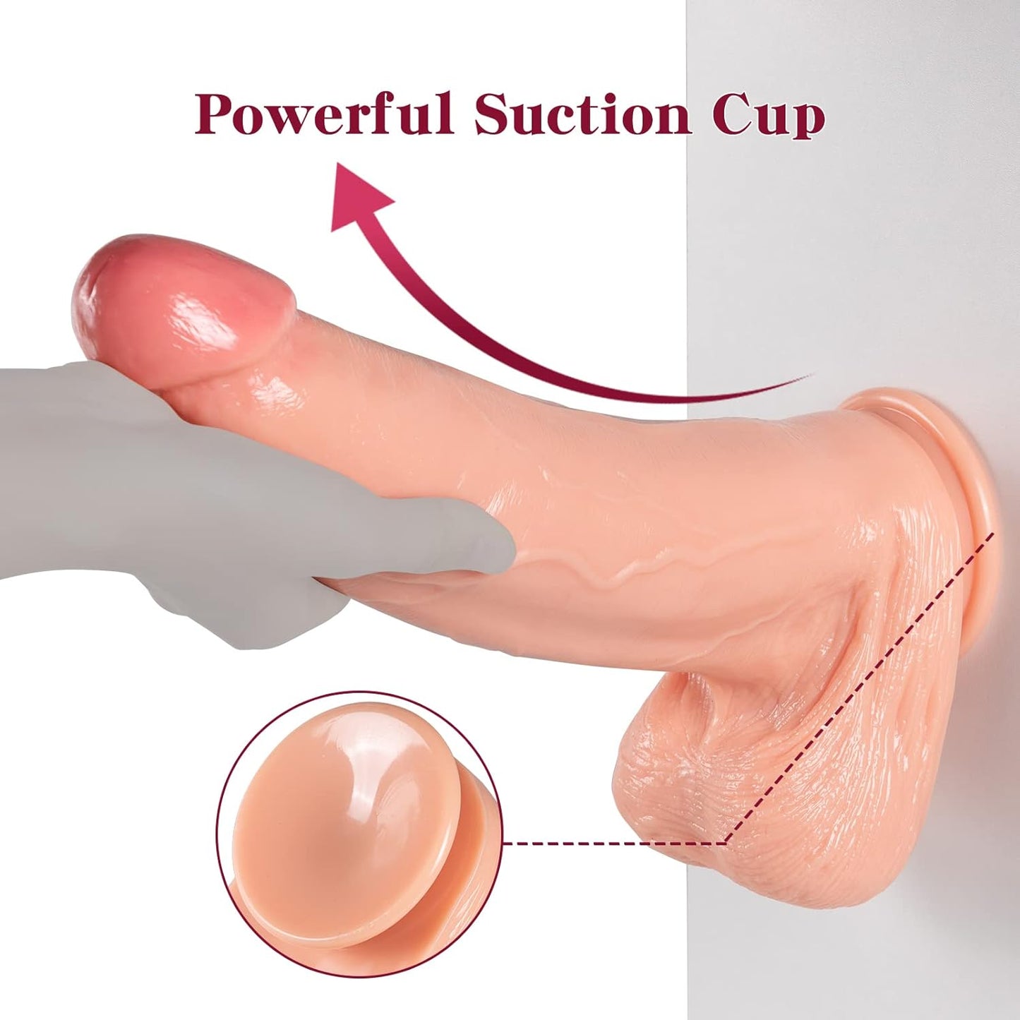 13 Inch Extra Thick Realistic Dildo with Strong Suction Cup Base, Large Adult Toy for Hands-Free Use, 9.88 Inch Insertable Length, Heavyweight 1500g Design, Flesh Tone
