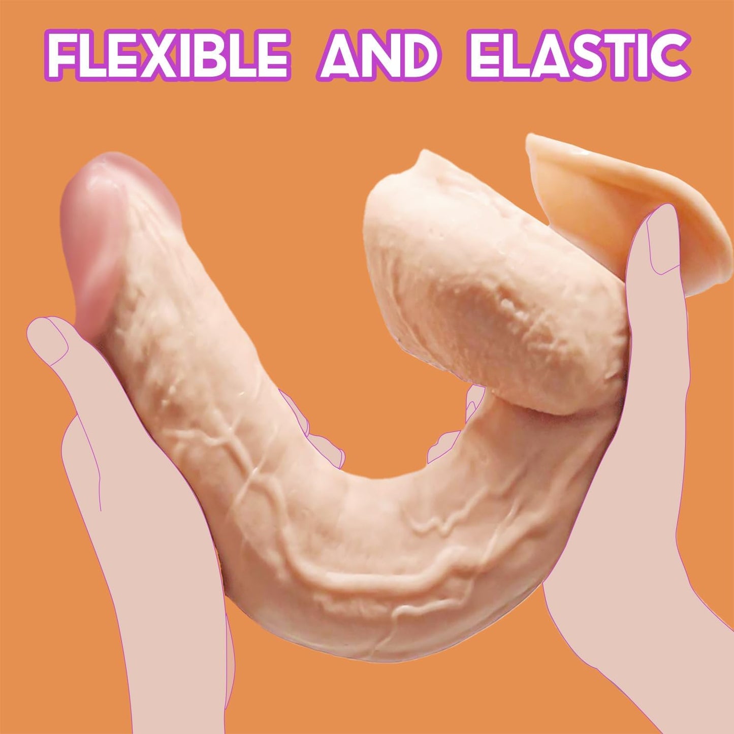 12" Large PVC Dildo Intimate Massager Strong Suction Base 9.45" Insertable 900g