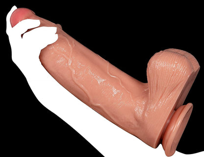 13 Inch Extra Thick Realistic Dildo with Strong Suction Cup Base, Large Adult Toy for Hands-Free Use, 9.88 Inch Insertable Length, Heavyweight 1500g Design, Flesh Tone