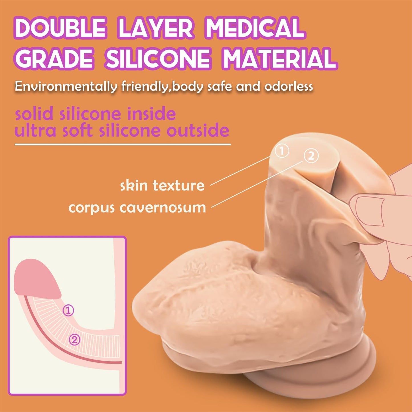 12" Large PVC Dildo Intimate Massager Strong Suction Base 9.45" Insertable 900g