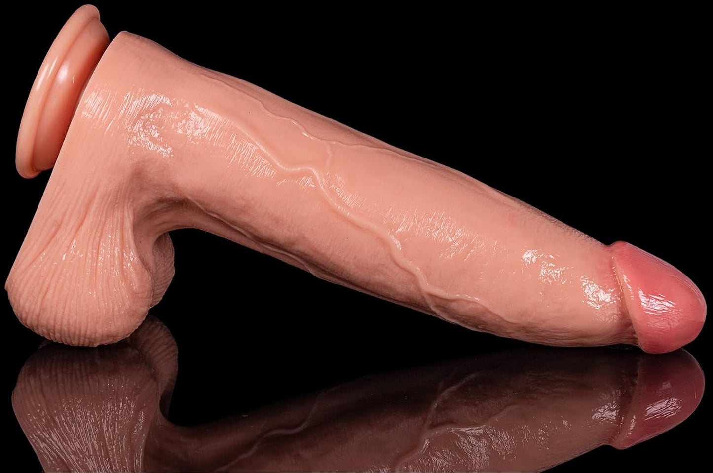 13 Inch Extra Thick Realistic Dildo with Strong Suction Cup Base, Large Adult Toy for Hands-Free Use, 9.88 Inch Insertable Length, Heavyweight 1500g Design, Flesh Tone