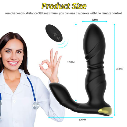 Prostate Massager Anal Toys with Penis Ring 9 Swing Rolling Vibrating Modes Male Sex Toys Anal Vibrator for Men Male Adult Sex Toy for Men Vibrating Anal Butt Plug