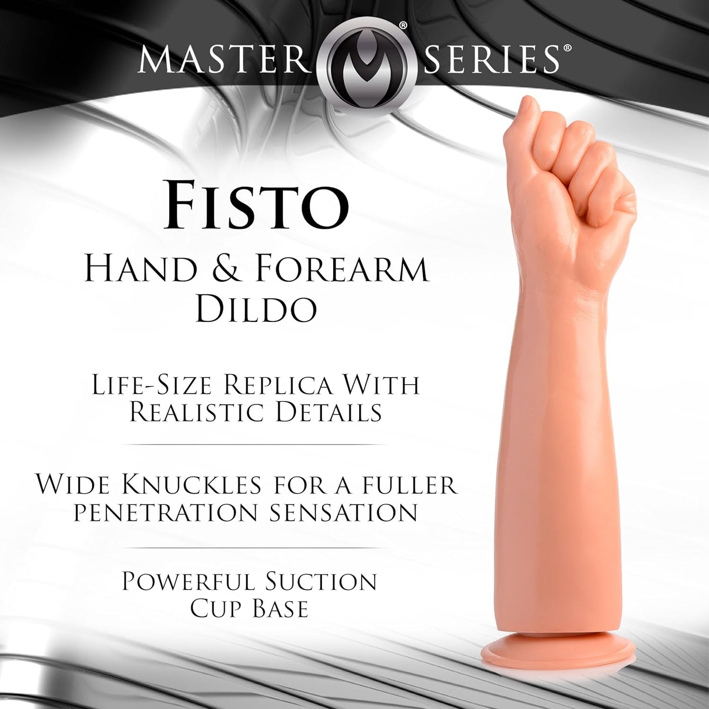 30 cm Large Silicone Hand & Forearm Adult Toy with Strong Suction Cup Base, Life-Size Realistic Design, Wide Knuckle Shape, Body-Safe Flexible Material, Discreet Packaging