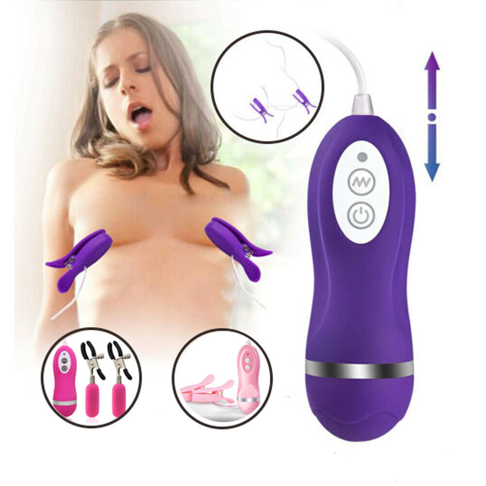 Vibrating Breast Nipple Clamps,Nipple Clamps for Women with 10 Vibration Frequencies,IPX7 Waterproof,Nipple Sex toys
