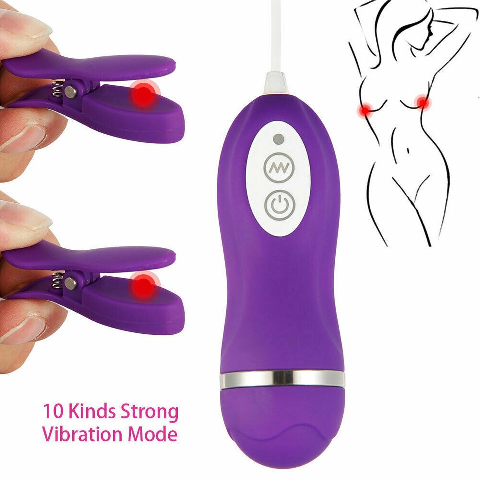 Vibrating Breast Nipple Clamps,Nipple Clamps for Women with 10 Vibration Frequencies,IPX7 Waterproof,Nipple Sex toys