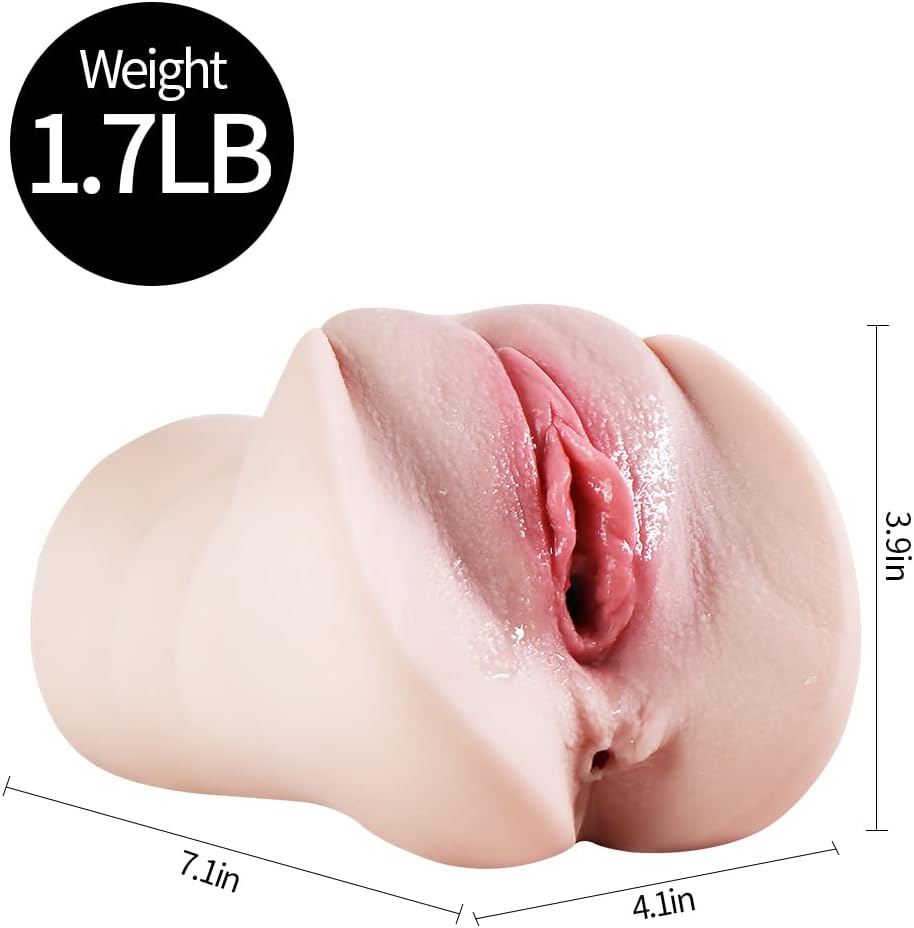 Realistic Male Masturbator Sleeve 3D Textured Dual Channel Pocket Toy 625g