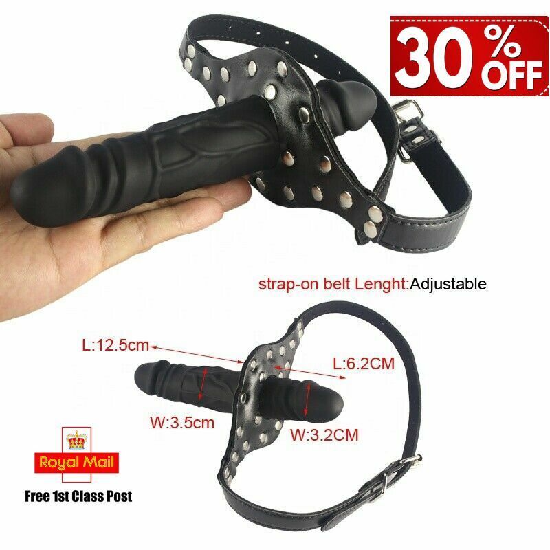 Adjustable Strap-On Harness with Silicone Dildo Adult Toy Couples Role Play Black