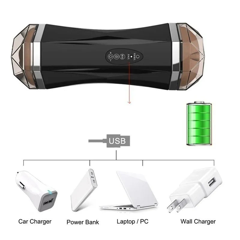 Rechargeable Male Masturbator Cup 8 Vibration Modes USB Waterproof Stroker Voice Sound