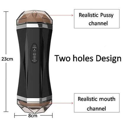 Rechargeable Male Masturbator Cup 8 Vibration Modes USB Waterproof Stroker Voice Sound