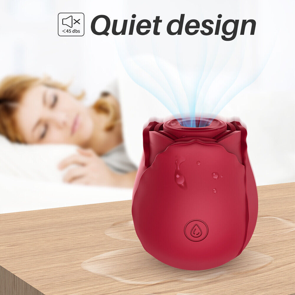 Rose Suction Vibrator Personal Massager 10 Modes Waterproof IPX7 Quiet USB Rechargeable