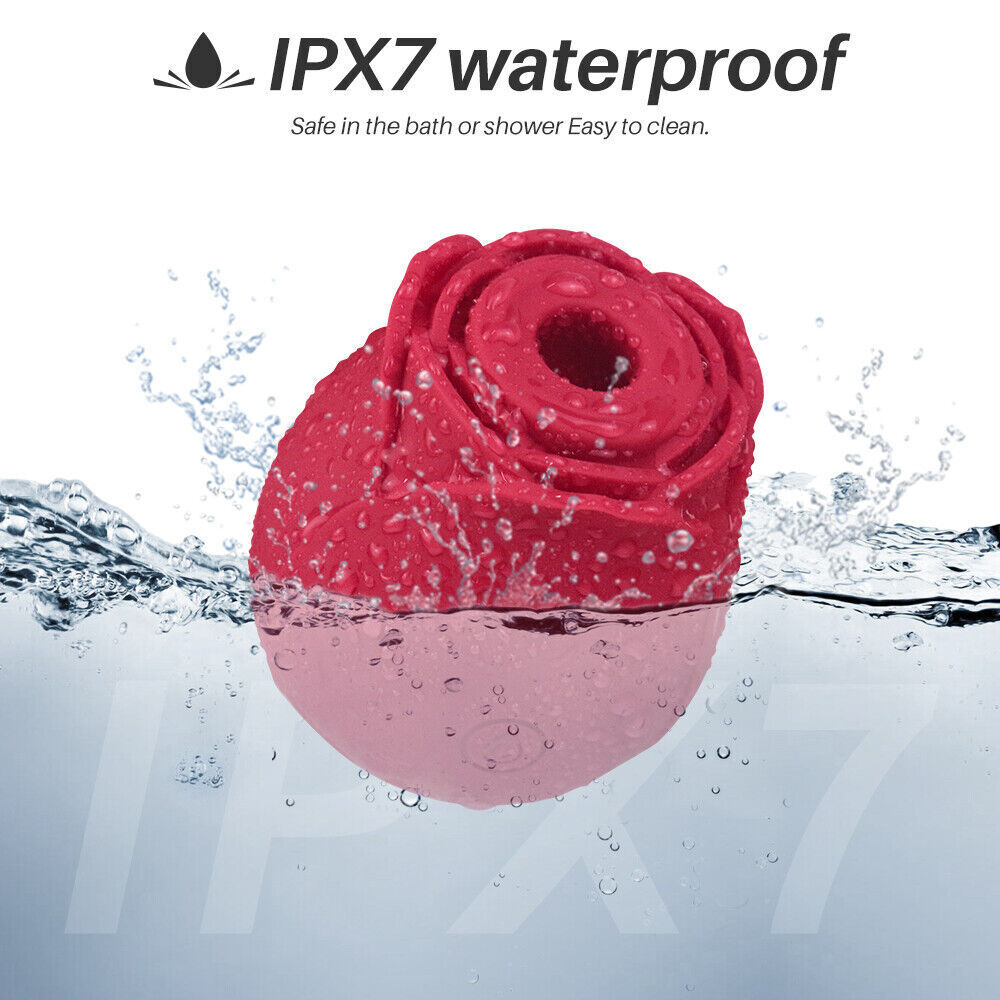 Rose Suction Vibrator Personal Massager 10 Modes Waterproof IPX7 Quiet USB Rechargeable