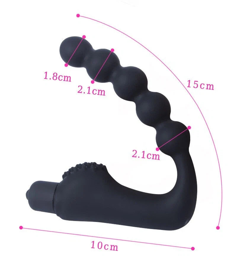 10 Mode Vibrating Prostate Massager Anal Plug - USB Rechargeable IPX7 Waterproof, Curved Ergonomic Design, Textured Nubs, Compact Black Adult Wellness Toy