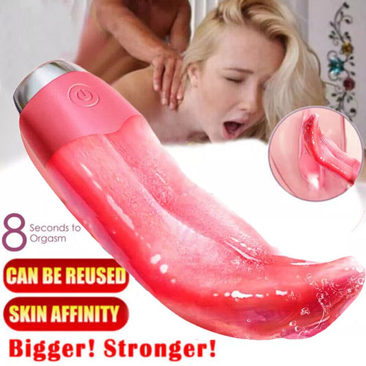 Tongue Licking Vibrator Oral Simulator Clitoral Stimulator Real Touch Tongue Massager 7 Speeds 3 Frequencies Waterproof Quiet Pink