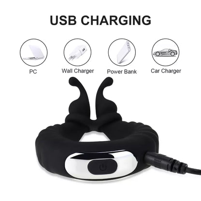 Cock Ring, Intimate Massager Ring with 10 Vibration Modes, Rechargeable, Vibrating PEIS Ring, Penis Vibrator, Sex Toy for Men Sex Toys for Longer Erection, Adult Toys, Mens Cock Ring