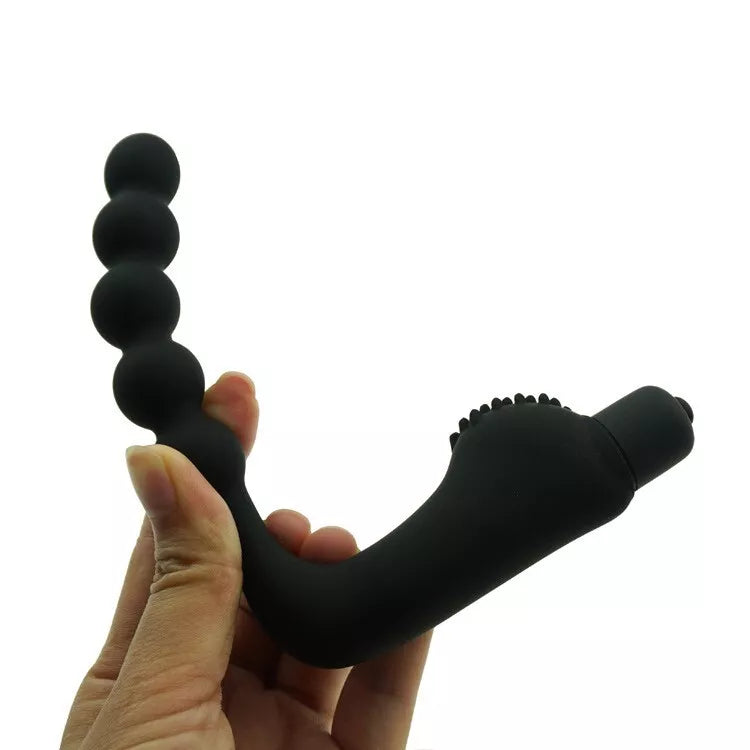 10 Mode Vibrating Prostate Massager Anal Plug - USB Rechargeable IPX7 Waterproof, Curved Ergonomic Design, Textured Nubs, Compact Black Adult Wellness Toy