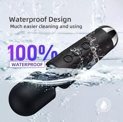 Rechargeable Wand Vibrator with 20 Stimulating Modes & 8 Powerful Speeds - Adult Sex Toys for Couple Waterproof Wands for Adults in Safe Silicone - Quiet Small & Slim Vibrating Magic Wand