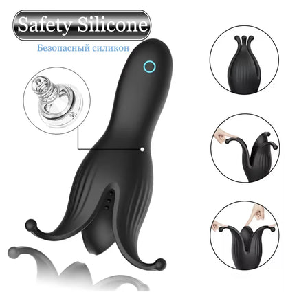 Rechargeable Silicone Vibrator – 10 Mode Waterproof Body Massager, USB Charging, Soft Touch (Pink)