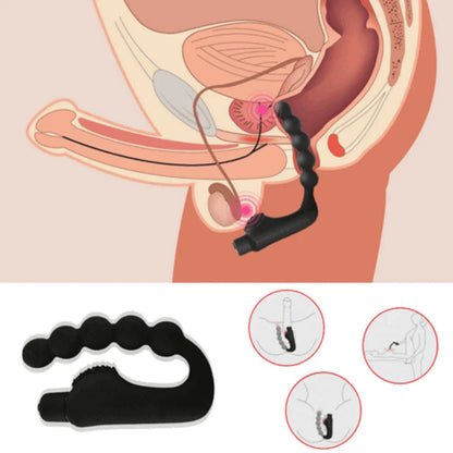 10 Mode Vibrating Prostate Massager Anal Plug - USB Rechargeable IPX7 Waterproof, Curved Ergonomic Design, Textured Nubs, Compact Black Adult Wellness Toy