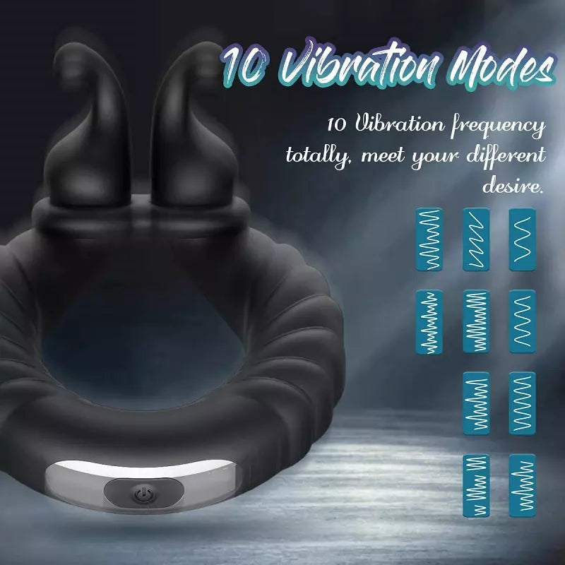 Cock Ring, Intimate Massager Ring with 10 Vibration Modes, Rechargeable, Vibrating PEIS Ring, Penis Vibrator, Sex Toy for Men Sex Toys for Longer Erection, Adult Toys, Mens Cock Ring