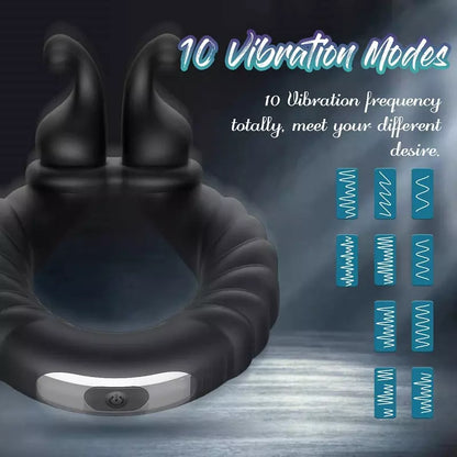 Cock Ring, Intimate Massager Ring with 10 Vibration Modes, Rechargeable, Vibrating PEIS Ring, Penis Vibrator, Sex Toy for Men Sex Toys for Longer Erection, Adult Toys, Mens Cock Ring