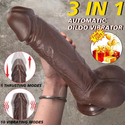 8.7" Thrusting Dildos Vibrator Sex Toys for Women, Black Dildo with 3 Thrusting & 9 Vibrations, Large Realistic Vibrating Dildo for G-spot Anal Play, Big Dildo Sex Toyscouples for Man Women Couples