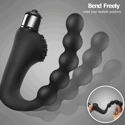10 Mode Vibrating Prostate Massager Anal Plug - USB Rechargeable IPX7 Waterproof, Curved Ergonomic Design, Textured Nubs, Compact Black Adult Wellness Toy