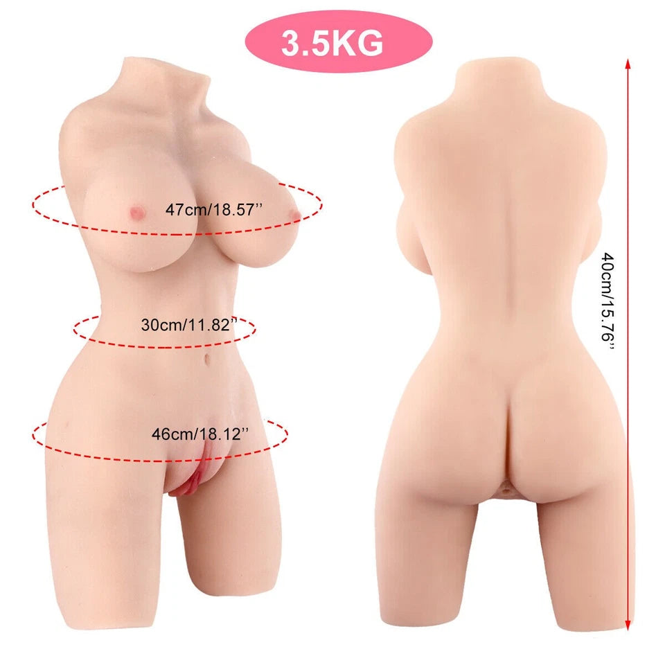 6.6LB Life Size Sex Doll with Flexible Torso, Ultra-Realistic Sex Dolls with Full Size Real Skin Texture, 3 in 1 Big Breasts Hot Butt Pussy Ass Hole Sex, Adult Sex Toys for Men Orgasms