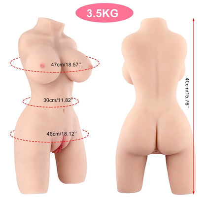 6.6LB Life Size Sex Doll with Flexible Torso, Ultra-Realistic Sex Dolls with Full Size Real Skin Texture, 3 in 1 Big Breasts Hot Butt Pussy Ass Hole Sex, Adult Sex Toys for Men Orgasms