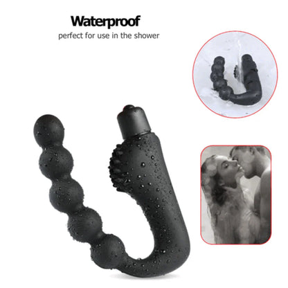 10 Mode Vibrating Prostate Massager Anal Plug - USB Rechargeable IPX7 Waterproof, Curved Ergonomic Design, Textured Nubs, Compact Black Adult Wellness Toy