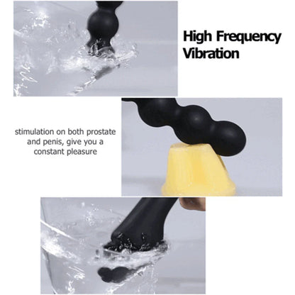 10 Mode Vibrating Prostate Massager Anal Plug - USB Rechargeable IPX7 Waterproof, Curved Ergonomic Design, Textured Nubs, Compact Black Adult Wellness Toy