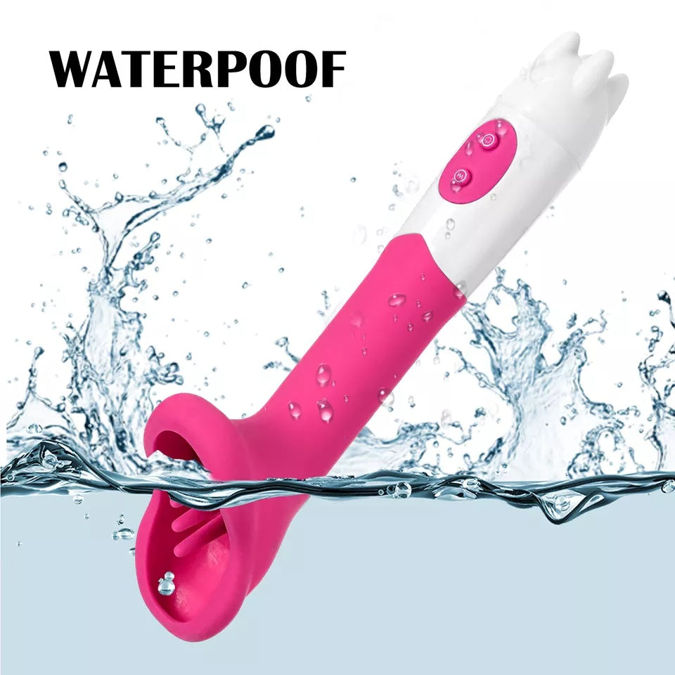 12 Mode Clitoral Suction Vibrator Waterproof Silicone Massager Pink (AAA Battery)