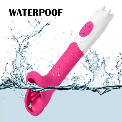 12 Mode Clitoral Suction Vibrator Waterproof Silicone Massager Pink (AAA Battery)