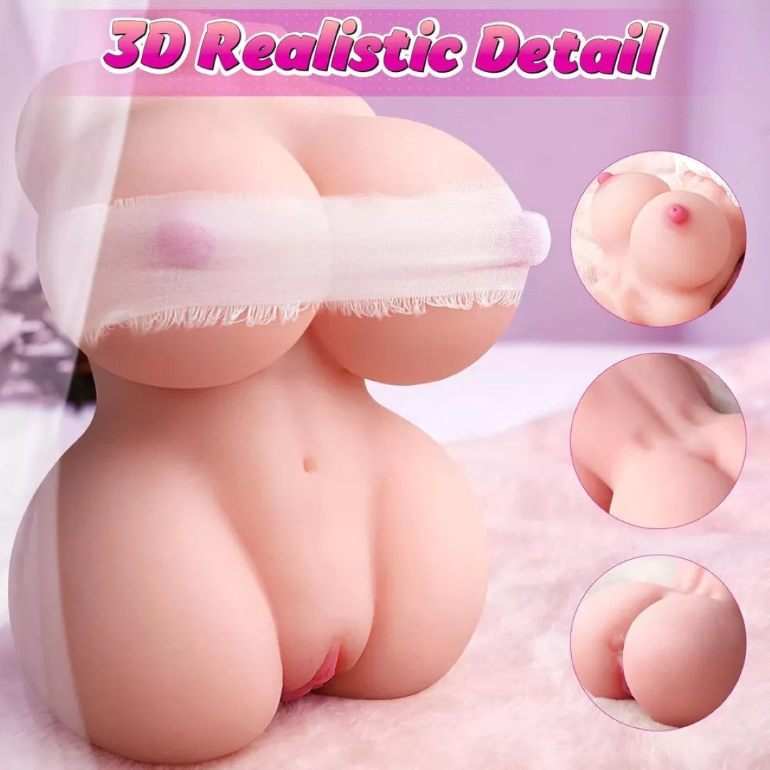 Realistic Silicone Half Body Torso Adult Pleasure Toy – Soft Skin Feel – Weighted 2.4kg Compact Model