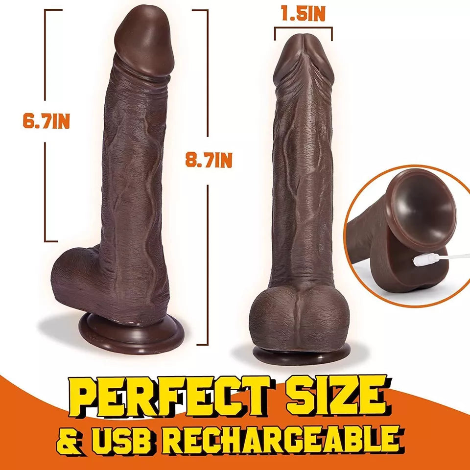 8.7" Thrusting Dildos Vibrator Sex Toys for Women, Black Dildo with 3 Thrusting & 9 Vibrations, Large Realistic Vibrating Dildo for G-spot Anal Play, Big Dildo Sex Toyscouples for Man Women Couples