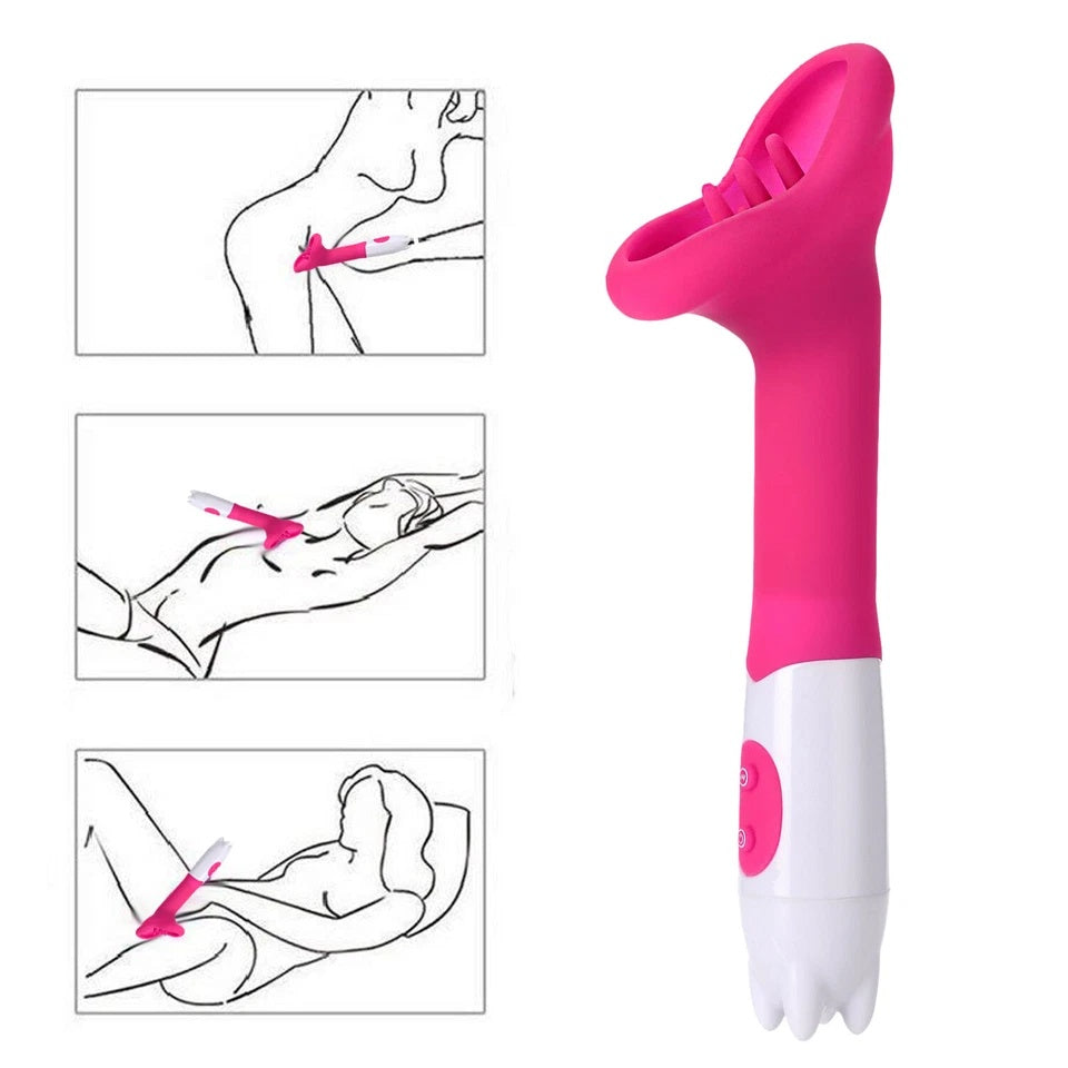 12 Mode Clitoral Suction Vibrator Waterproof Silicone Massager Pink (AAA Battery)