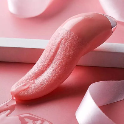 Tongue Licking Vibrator Oral Simulator Clitoral Stimulator Real Touch Tongue Massager 7 Speeds 3 Frequencies Waterproof Quiet Pink