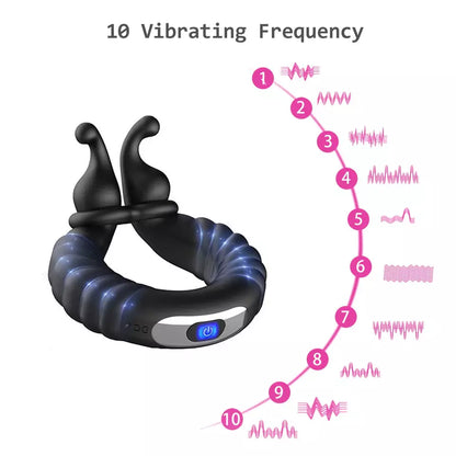 Cock Ring, Intimate Massager Ring with 10 Vibration Modes, Rechargeable, Vibrating PEIS Ring, Penis Vibrator, Sex Toy for Men Sex Toys for Longer Erection, Adult Toys, Mens Cock Ring
