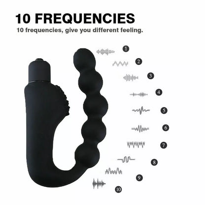 10 Mode Vibrating Prostate Massager Anal Plug - USB Rechargeable IPX7 Waterproof, Curved Ergonomic Design, Textured Nubs, Compact Black Adult Wellness Toy