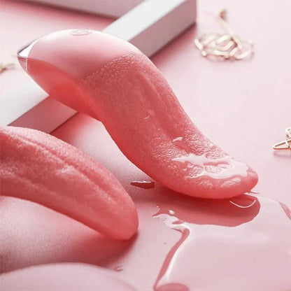 Tongue Licking Vibrator Oral Simulator Clitoral Stimulator Real Touch Tongue Massager 7 Speeds 3 Frequencies Waterproof Quiet Pink