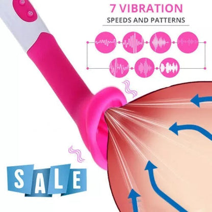 12 Mode Clitoral Suction Vibrator Waterproof Silicone Massager Pink (AAA Battery)