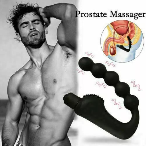 10 Mode Vibrating Prostate Massager Anal Plug - USB Rechargeable IPX7 Waterproof, Curved Ergonomic Design, Textured Nubs, Compact Black Adult Wellness Toy