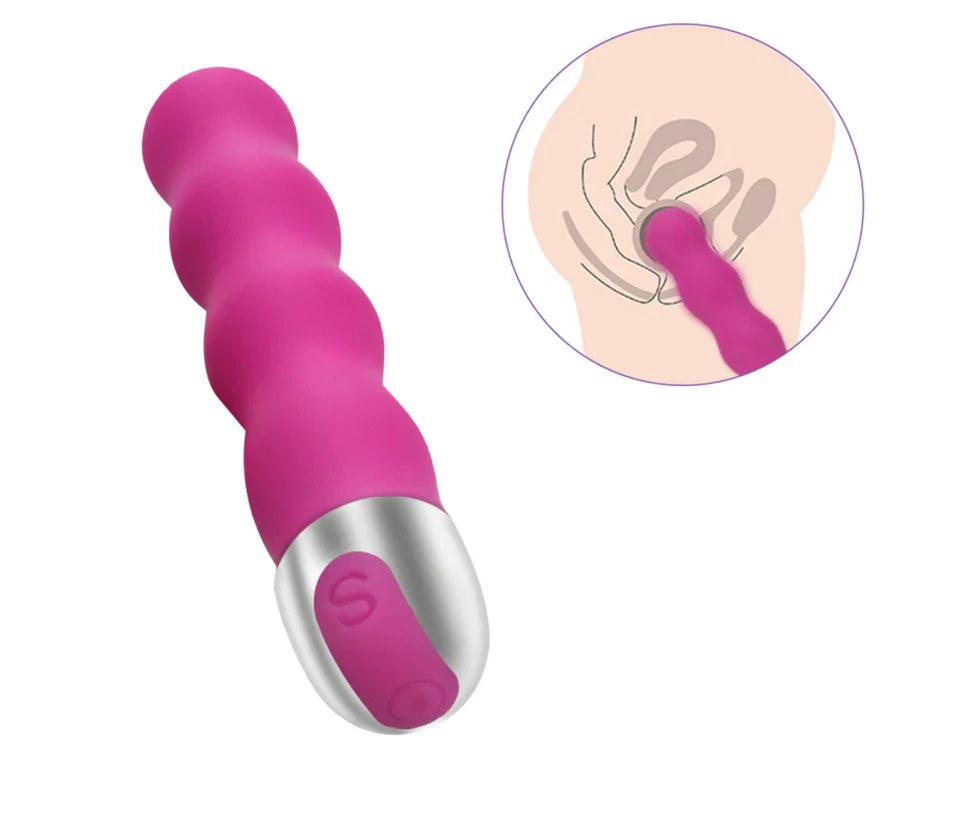 Rechargeable Silicone Vibrator – 10 Mode Waterproof Body Massager, USB Charging, Soft Touch (Pink)