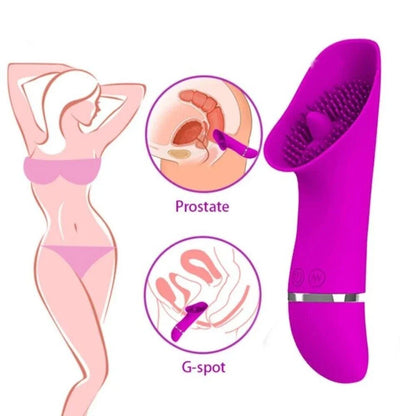 Realistic Tongue Vibrator for Women – Clitoral Licking Stimulator with 30 Vibration Modes – Adult Sex Toy for Nipple, G-Spot & Vaginal Pleasure – Couples Female Toy