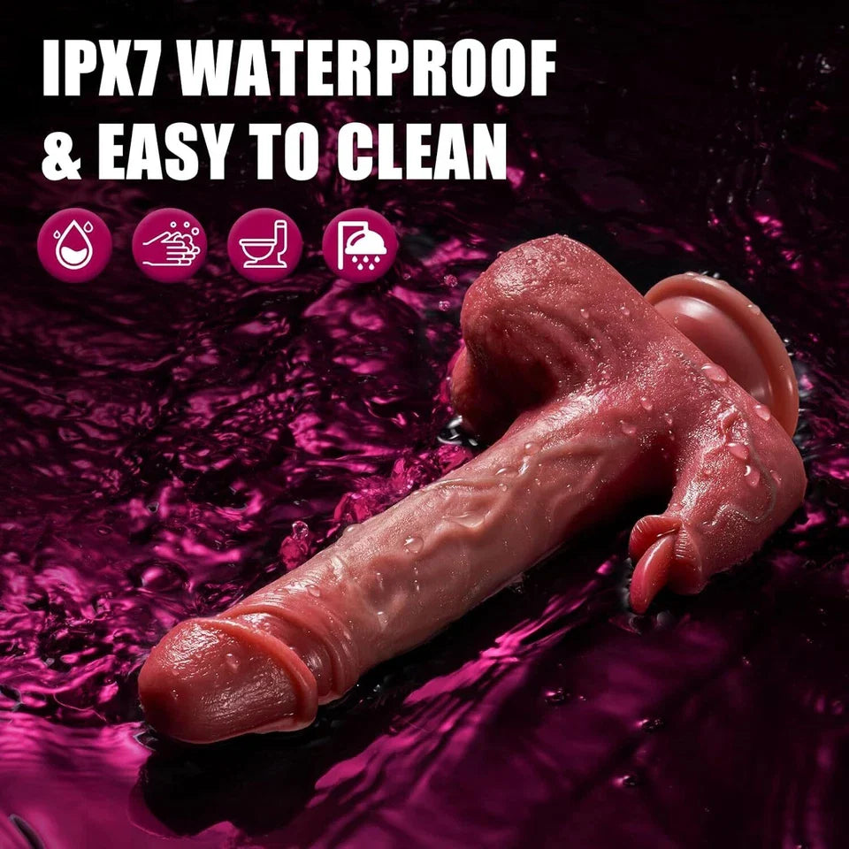Rechargeable Personal Massager Thrusting Rotating Suction Base 10 Modes Waterproof